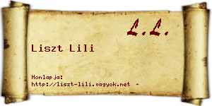 Liszt Lili névjegykártya