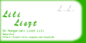 lili liszt business card